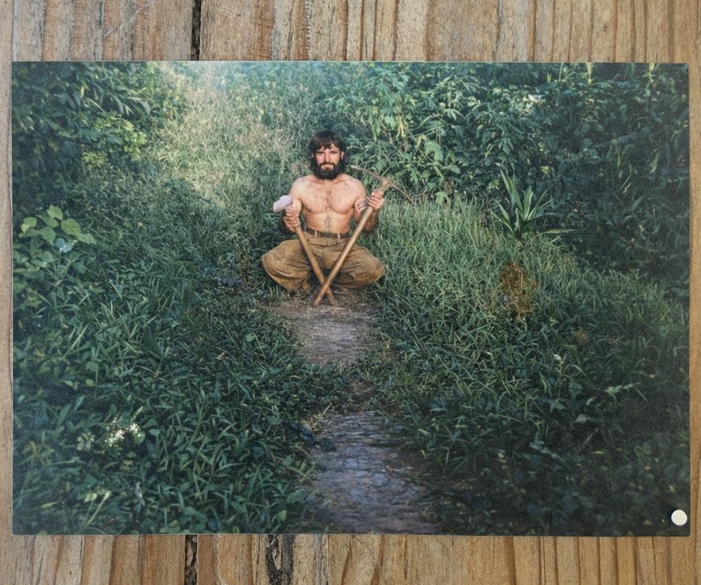 Clément Fontaine au début du jardin en 1990