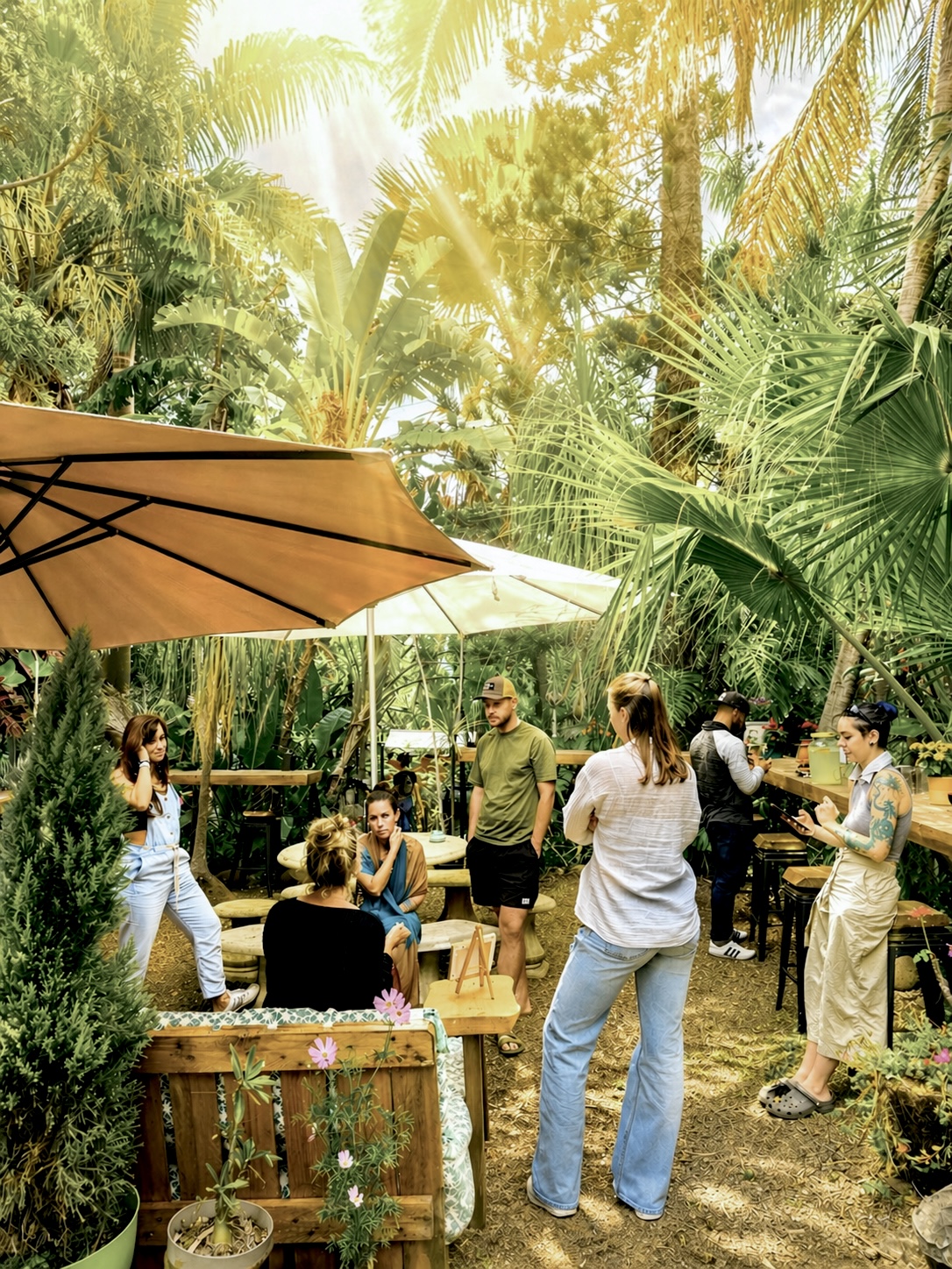 Coin café ombragé